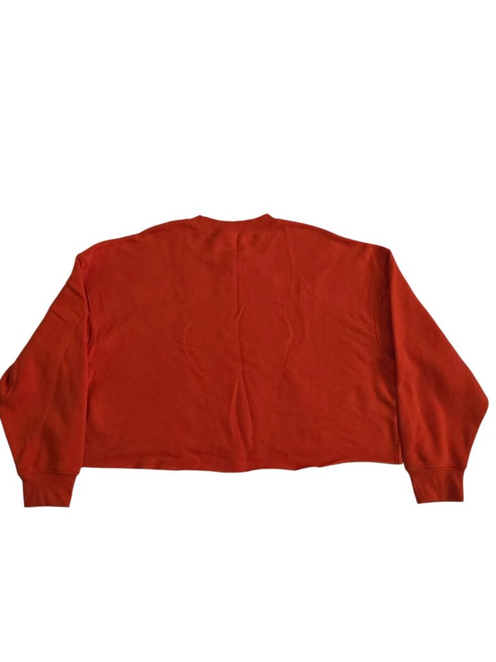 Wild Fable Red Long Sleeve Cropped Raw Edge Hem Pullover Sweatshirt Size XL - Picture 3 of 10